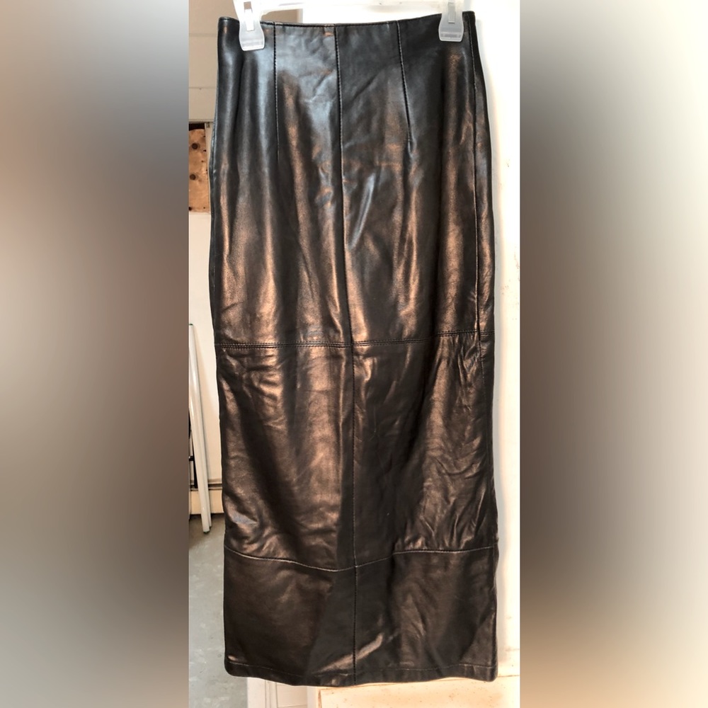 Long leather skirt